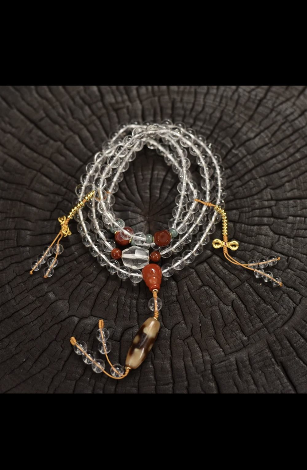 Clear Quartz 108-Bead Mala Necklace